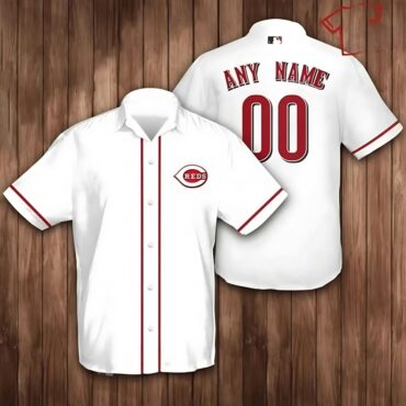 Cincinnati Reds Classic Pinstripe Custom Hawaiian - Adult & Kids T-Shirts, Sweatshirts & Hoodies apparel design preview 1