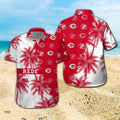 Cincinnati Reds Short Sleeve Button Up Tropical - Adult & Kids T-Shirts, Sweatshirts & Hoodies apparel design preview 1