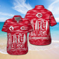 Cincinnati Reds Short Sleeve Button Up Tropical - Adult & Kids T-Shirts, Sweatshirts & Hoodies apparel design preview 1