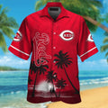 Cincinnati Reds Short Sleeve Button Up Tropical - Adult & Kids T-Shirts, Sweatshirts & Hoodies apparel design preview 1