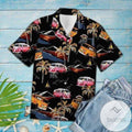 Classic Camping Car Illustrated on a Hawaiian - Adult & Kids T-Shirts, Sweatshirts & Hoodies apparel design preview 1