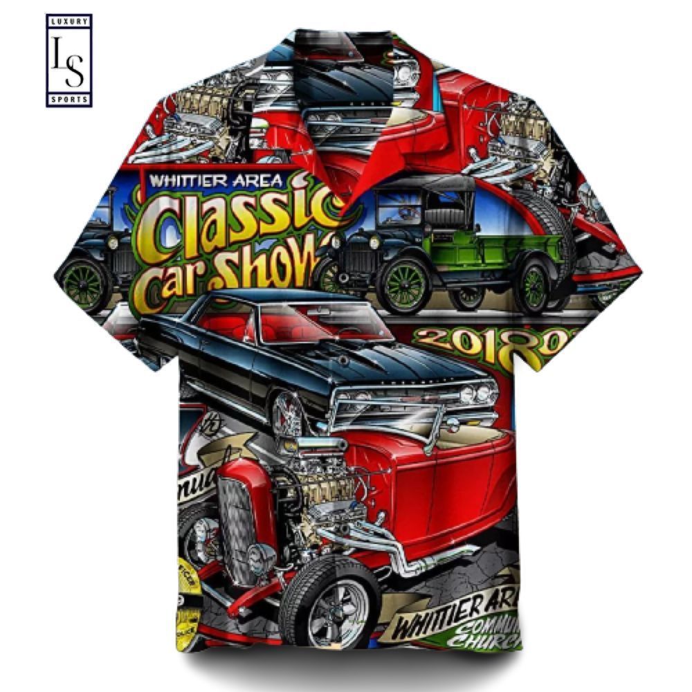 Classic Cars Elegantly Displayed on Hawaiian - Adult & Kids T-Shirts, Sweatshirts & Hoodies apparel design preview 1