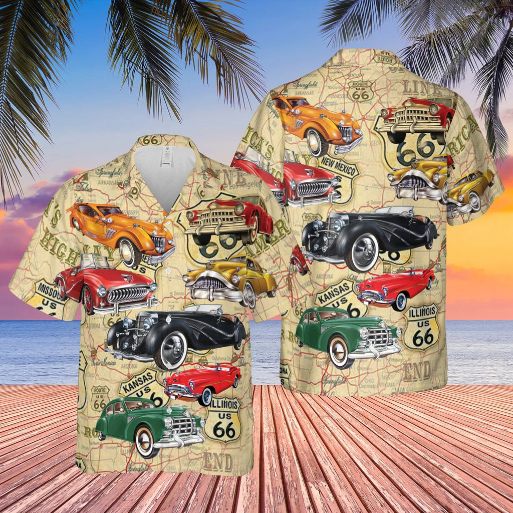 Classic Cars In The City Hawaiian For Aloha - Adult & Kids T-Shirts, Sweatshirts & Hoodies apparel design preview 1