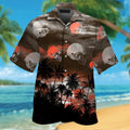 Cleveland Browns Short Sleeve Button Up Tropical - Adult & Kids T-Shirts, Sweatshirts & Hoodies apparel design preview 1