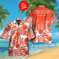Cleveland Browns Short Sleeve Button Up Tropical - Adult & Kids T-Shirts, Sweatshirts & Hoodies apparel design preview 1