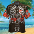 Cleveland Browns Short Sleeve Button Up Tropical - Adult & Kids T-Shirts, Sweatshirts & Hoodies apparel design preview 1