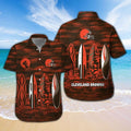 Cleveland Browns Short Sleeve Button Up Tropical - Adult & Kids T-Shirts, Sweatshirts & Hoodies apparel design preview 1