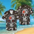 Cleveland Browns Sugarskull Short Sleeve Button Up - Adult & Kids T-Shirts, Sweatshirts & Hoodies apparel design preview 1