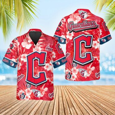 Cleveland Guardians Hibiscus Emblem Hawaiian - Adult & Kids T-Shirts, Sweatshirts & Hoodies apparel design preview 1
