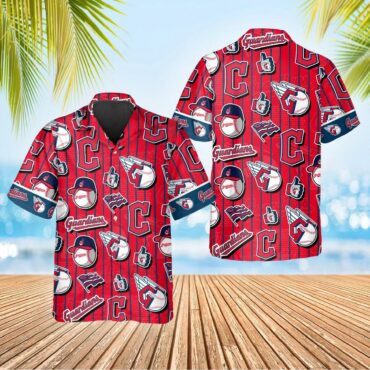 Cleveland Guardians Logo Collage Hawaiian - Adult & Kids T-Shirts, Sweatshirts & Hoodies apparel design preview 1