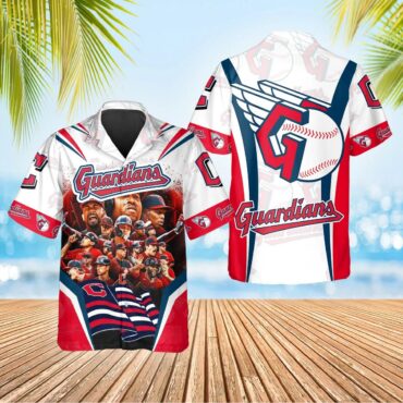 Cleveland Guardians Team Collage Hawaiian - Adult & Kids T-Shirts, Sweatshirts & Hoodies apparel design preview 1