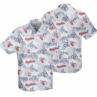 Cleveland Guardians White Hibiscus Hawaiian - Adult & Kids T-Shirts, Sweatshirts & Hoodies apparel design preview 1