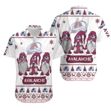 Colorado Avalanche Festive Gnome Hawaiian - Adult & Kids T-Shirts, Sweatshirts & Hoodies apparel design preview 1