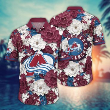 Colorado Avalanche Floral Elegance Hawaiian - Adult & Kids T-Shirts, Sweatshirts & Hoodies apparel design preview 1
