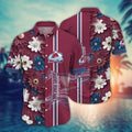 Colorado Avalanche Striped Floral Hawaiian - Adult & Kids T-Shirts, Sweatshirts & Hoodies apparel design preview 1
