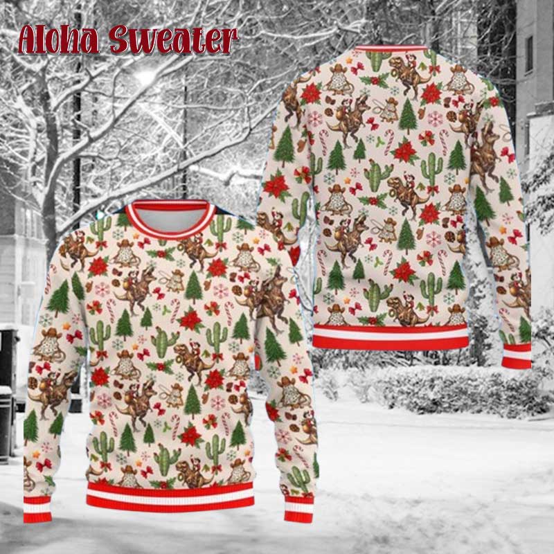 Cowboy Possum Ugly Christmas Sweater - Holiday Gift product image 2