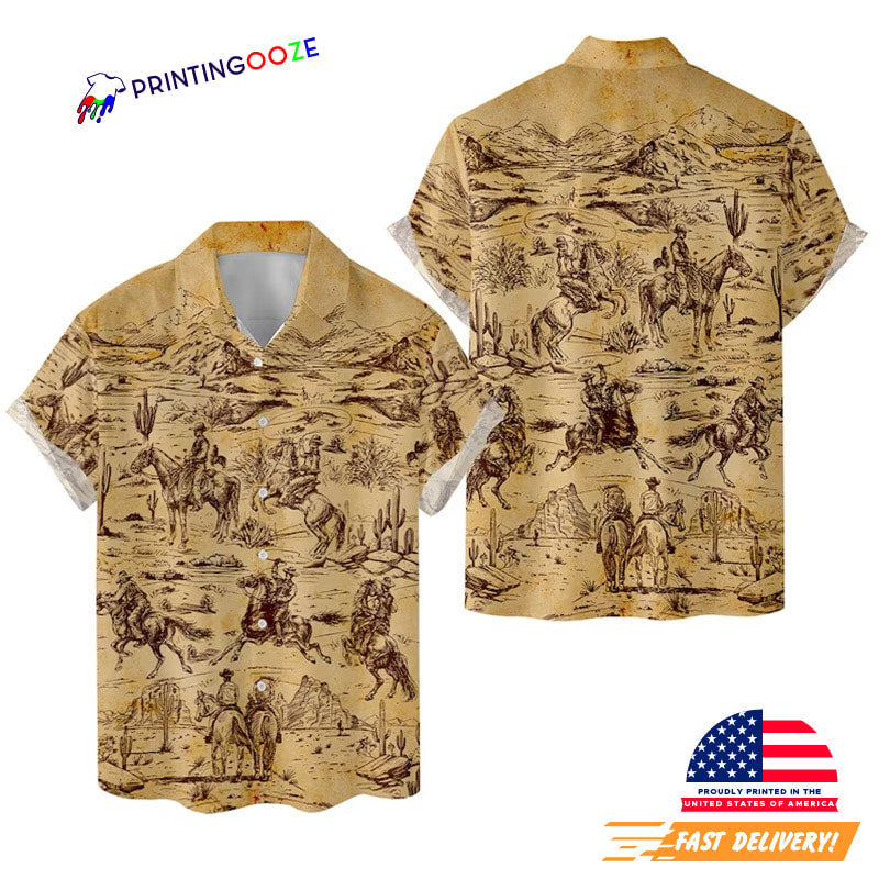 Cowboy Style Retro Hawaiian - Adult & Kids T-Shirts, Sweatshirts & Hoodies apparel design preview 1