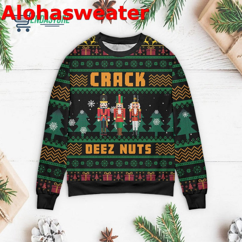 Crack deez nuts nutcracker Christmas Sweater - Holiday Gift product image