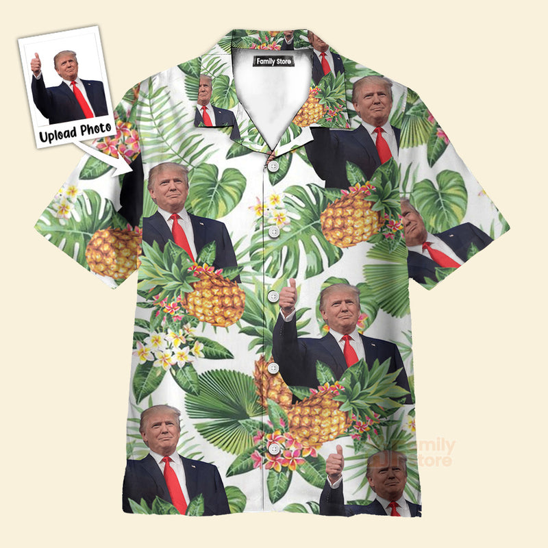 Custom Donald Trump Photo Tropical Style 1 Aloha - Adult & Kids T-Shirts, Sweatshirts & Hoodies apparel design preview 1