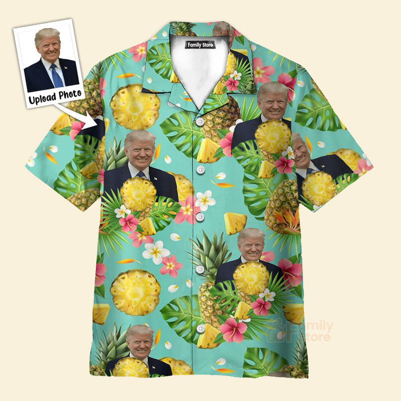 Custom Donald Trump Photo Tropical Style 3 Aloha - Adult & Kids T-Shirts, Sweatshirts & Hoodies apparel design preview 1