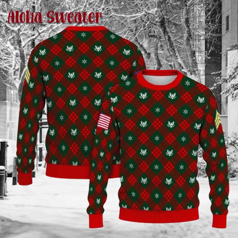 Always Ready Ranks Us Army Ugly Christmas Sweater - Holiday Gift product image 2