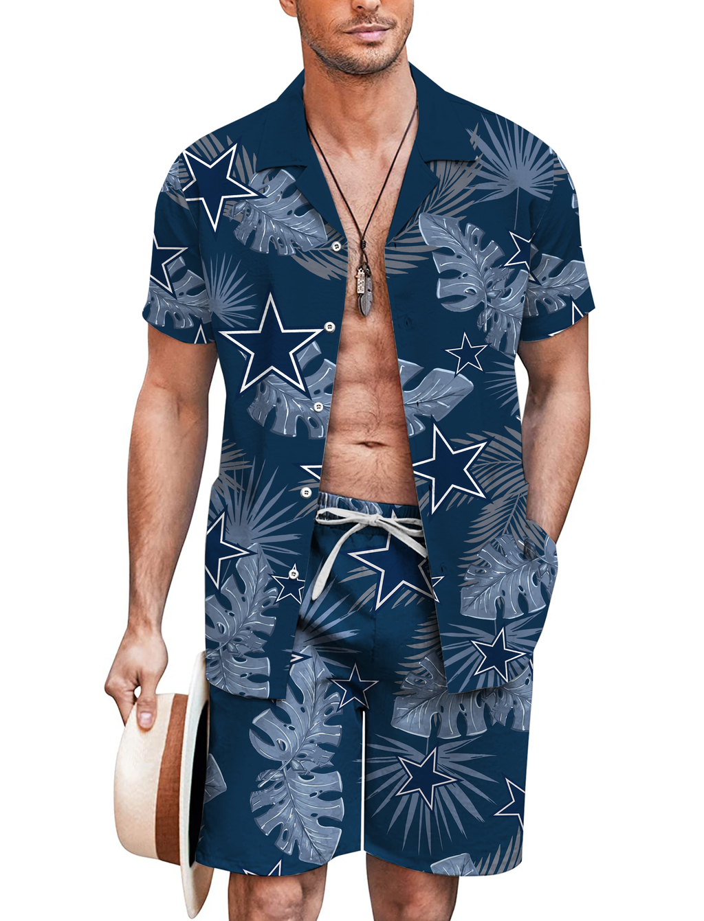 Dallas Cowboys Hawaiian Shorts Men's Beach Ready Set - Adult & Kids T-Shirts, Sweatshirts & Hoodies apparel design preview 1