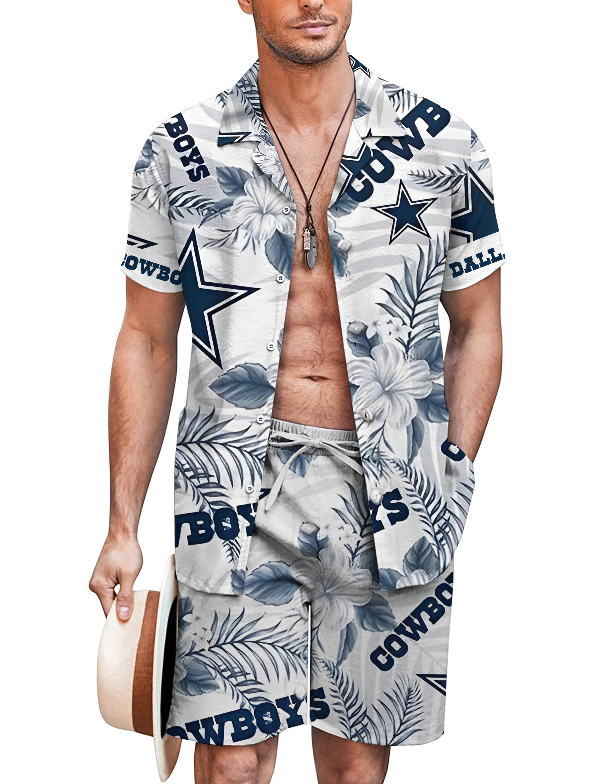 Dallas Cowboys Men's Island Vibe Hawaiian Shorts Gear - Adult & Kids T-Shirts, Sweatshirts & Hoodies apparel design preview 1
