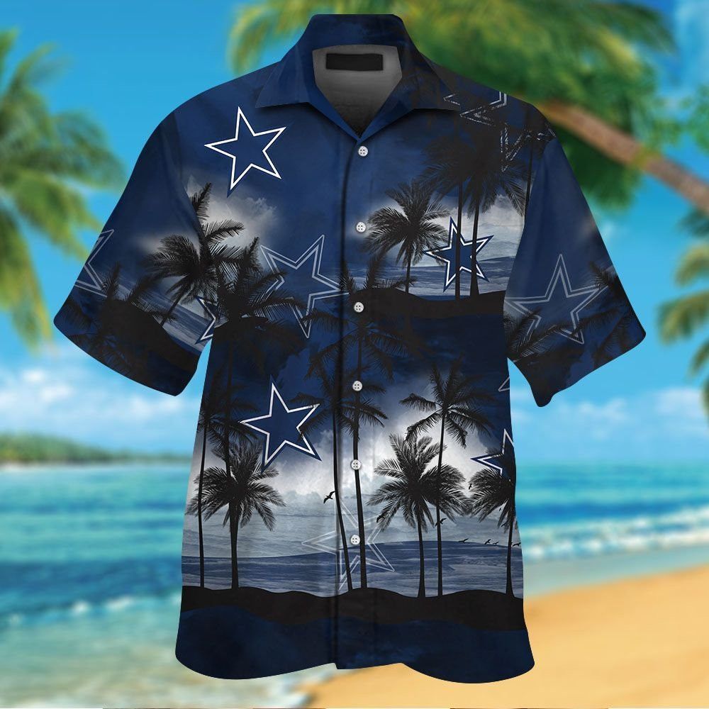 Dallas Cowboys Short Sleeve Button Up Tropical - Adult & Kids T-Shirts, Sweatshirts & Hoodies apparel design preview 1