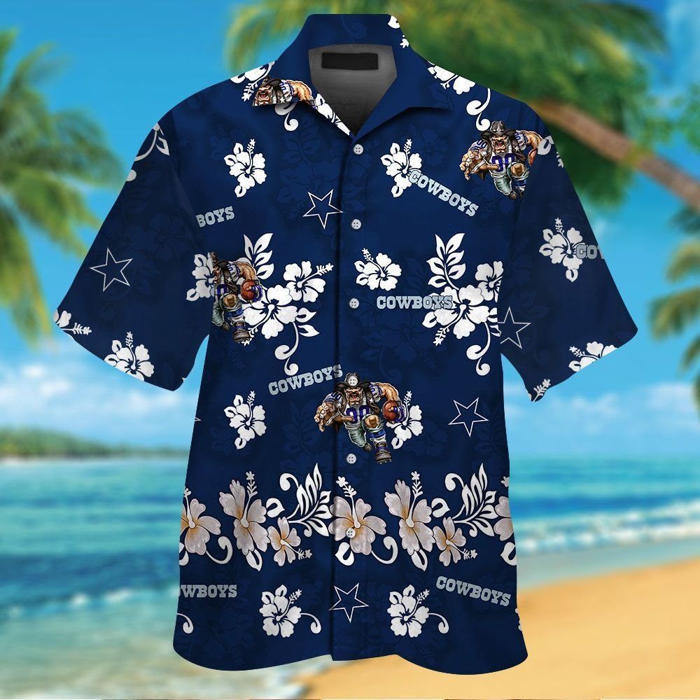 Dallas Cowboys Short Sleeve Button Up Tropical - Adult & Kids T-Shirts, Sweatshirts & Hoodies apparel design preview 1