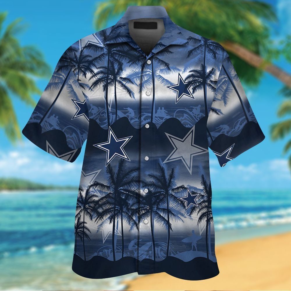 Dallas Cowboys Short Sleeve Button Up Tropical - Adult & Kids T-Shirts, Sweatshirts & Hoodies apparel design preview 1