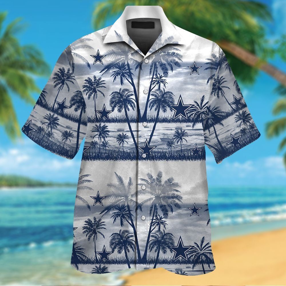 Dallas Cowboys Short Sleeve Button Up Tropical - Adult & Kids T-Shirts, Sweatshirts & Hoodies apparel design preview 1