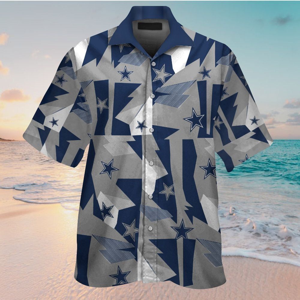 Dallas Cowboys Short Sleeve Button Up Tropical - Adult & Kids T-Shirts, Sweatshirts & Hoodies apparel design preview 1