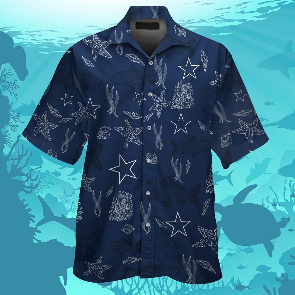 Dallas Cowboys Short Sleeve Button Up Tropical - Adult & Kids T-Shirts, Sweatshirts & Hoodies apparel design preview 1