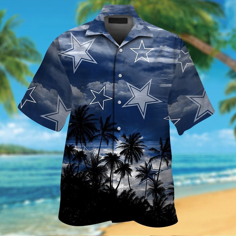 Dallas Cowboys Short Sleeve Button Up Tropical - Adult & Kids T-Shirts, Sweatshirts & Hoodies apparel design preview 1