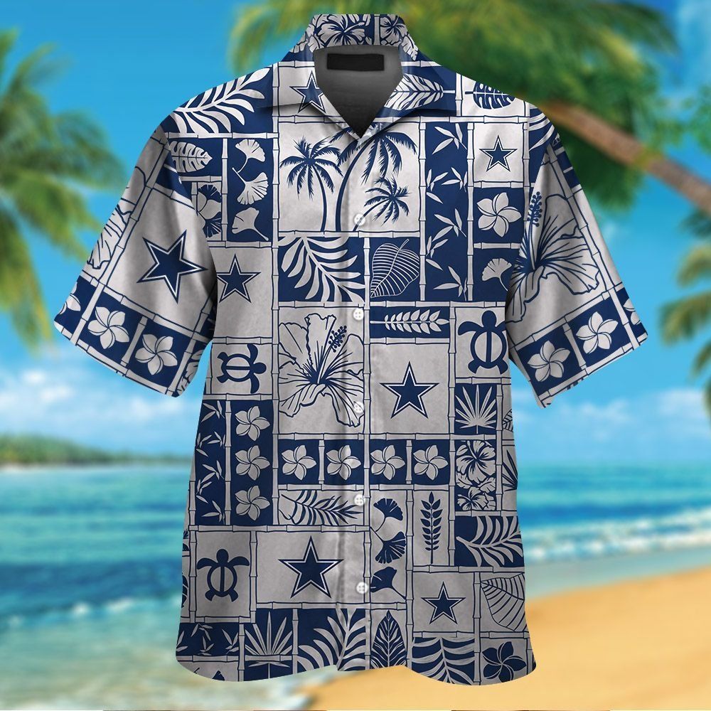 Dallas Cowboys Short Sleeve Button Up Tropical - Adult & Kids T-Shirts, Sweatshirts & Hoodies apparel design preview 1