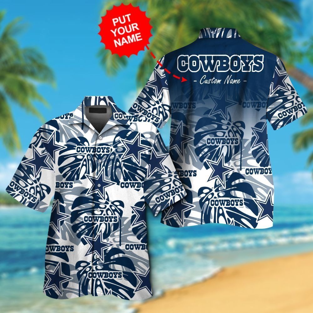 Dallas Cowboys Short Sleeve Button Up Tropical - Adult & Kids T-Shirts, Sweatshirts & Hoodies apparel design preview 1