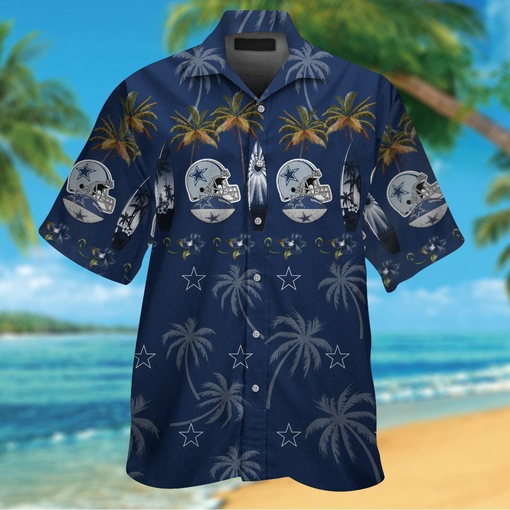 Dallas Cowboys Short Sleeve Button Up Tropical - Adult & Kids T-Shirts, Sweatshirts & Hoodies apparel design preview 1