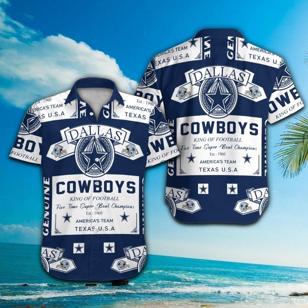 Dallas Cowboys Short Sleeve Button Up Tropical - Adult & Kids T-Shirts, Sweatshirts & Hoodies apparel design preview 1