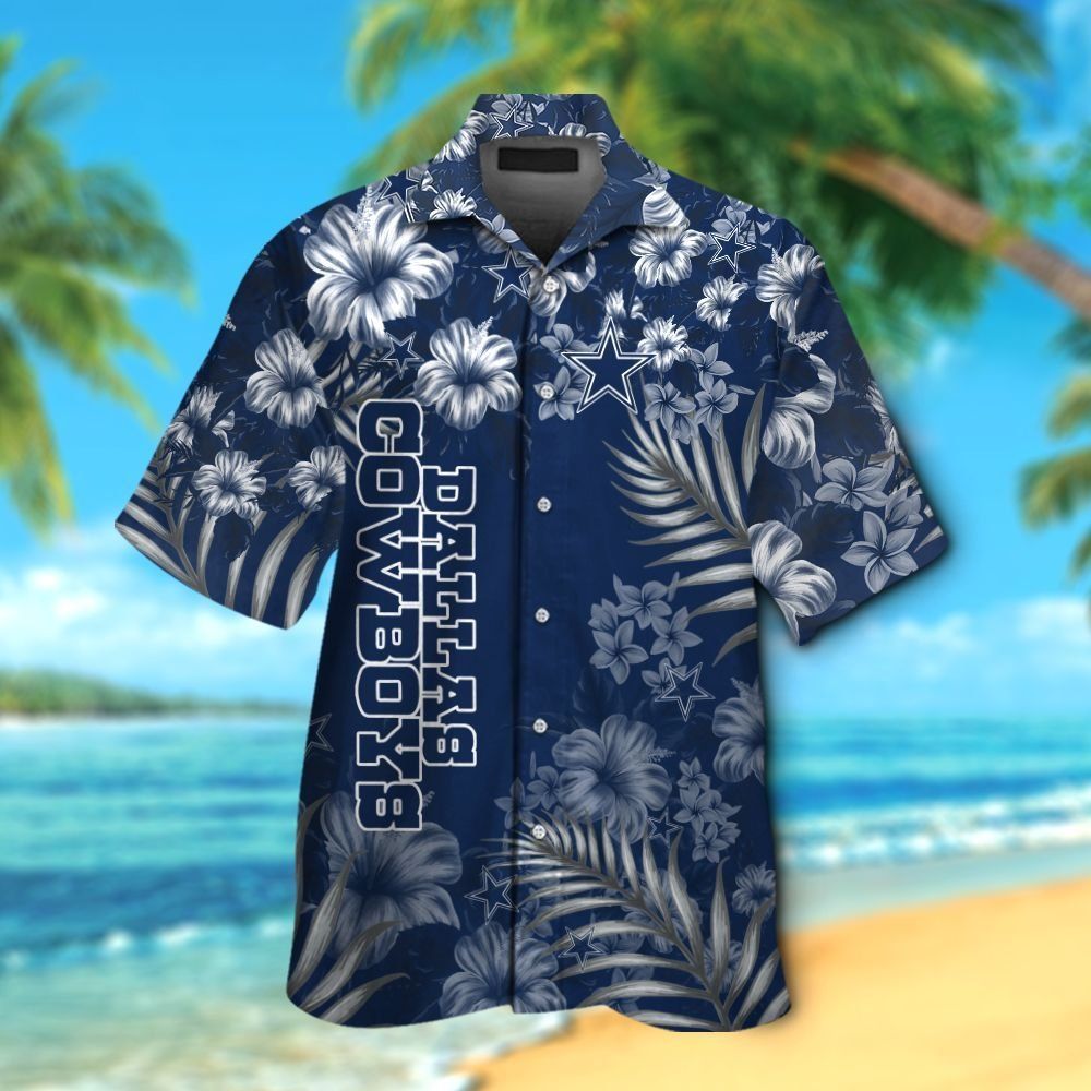Dallas Cowboys Short Sleeve Button Up Tropical - Adult & Kids T-Shirts, Sweatshirts & Hoodies apparel design preview 1