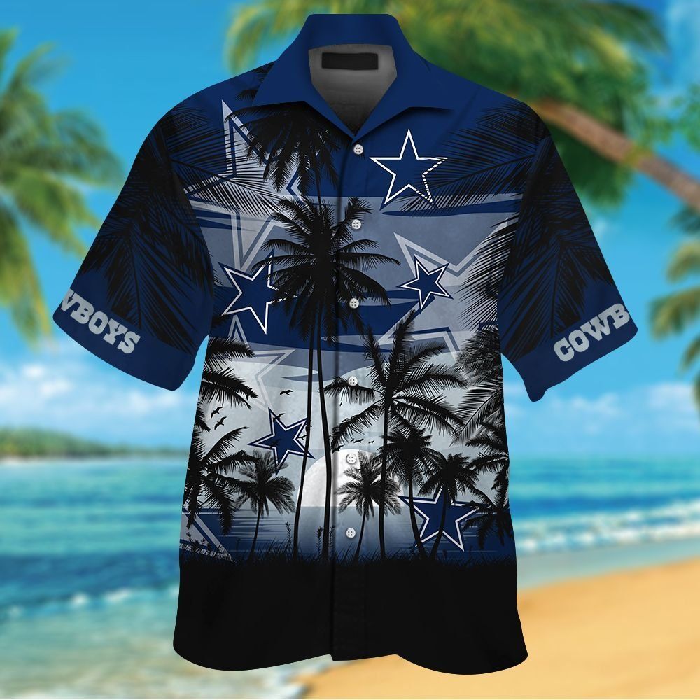 Dallas Cowboys Short Sleeve Button Up Tropical - Adult & Kids T-Shirts, Sweatshirts & Hoodies apparel design preview 1