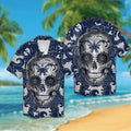 Dallas Cowboys Sugarskull Short Sleeve Button Up - Adult & Kids T-Shirts, Sweatshirts & Hoodies apparel design preview 1