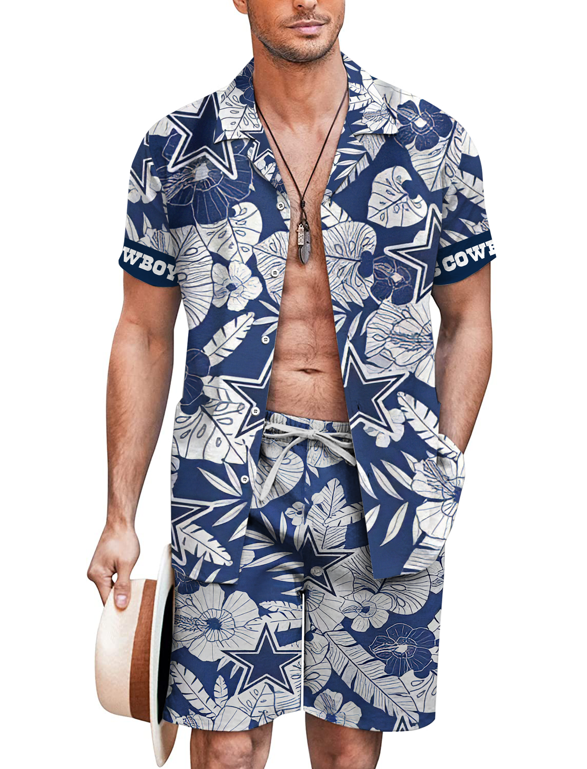 Dallas Cowboys Tropical Men's Hawaiian Shorts - Adult & Kids T-Shirts, Sweatshirts & Hoodies apparel design preview 1