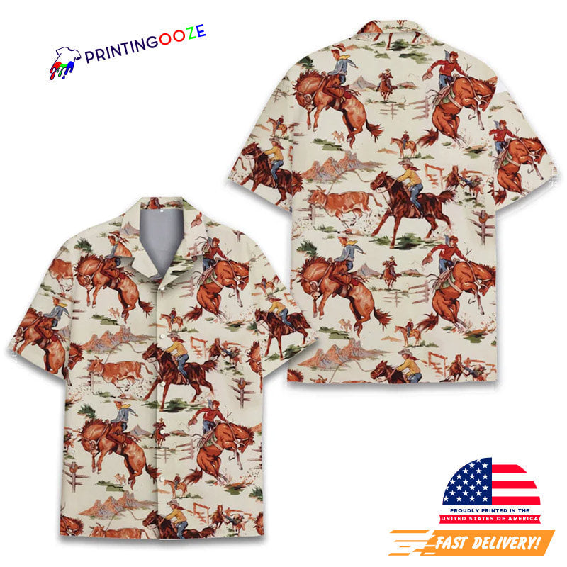 Dallas Cowgirl, Western Cowboy Hawaiian - Adult & Kids T-Shirts, Sweatshirts & Hoodies apparel design preview 1