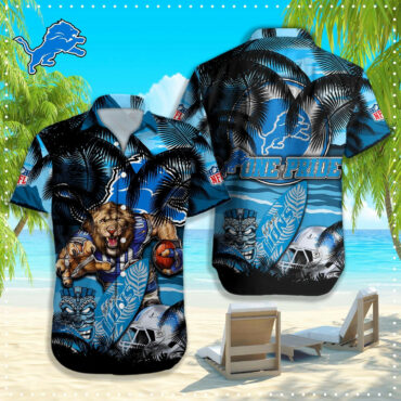 Detroit Lions One Pride Tiki Hawaiian - Adult & Kids T-Shirts, Sweatshirts & Hoodies apparel design preview 1