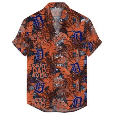 Detroit Tigers #1 Dad Orange Hawaiian - Adult & Kids T-Shirts, Sweatshirts & Hoodies apparel design preview 1