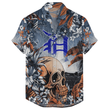 Detroit Tigers Coastal Skull Hawaiian - Adult & Kids T-Shirts, Sweatshirts & Hoodies apparel design preview 1