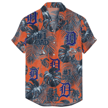 Detroit Tigers Father's Day For Dad Grandpa Hawaiian - Adult & Kids T-Shirts, Sweatshirts & Hoodies apparel design preview 1
