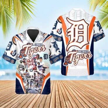 Detroit Tigers Legends Collage Hawaiian - Adult & Kids T-Shirts, Sweatshirts & Hoodies apparel design preview 1