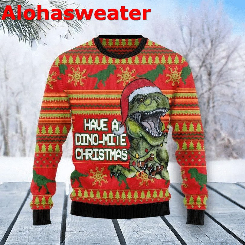 Dinosaur have a dino mite Christmas Sweater - Holiday Gift product image