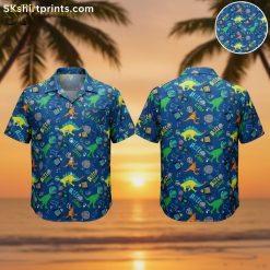 Prehistoric Dino Print Hawaiian Button Up for Men - Adult & Kids T-Shirts, Sweatshirts & Hoodies apparel design preview 1